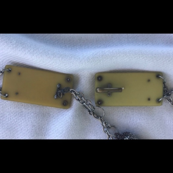 ART DECO ERA BAKELITE BELT with STEEL BEADED TASSELS - Picture 4 of 6